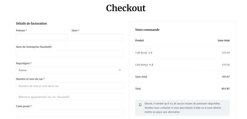 Café Délice e-commerce page produit UX